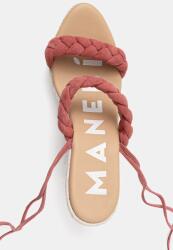 Manebi сандали със скосена пларформа от велур Two Braided Bands Wedge Espadrilles (W.1.5.WE)