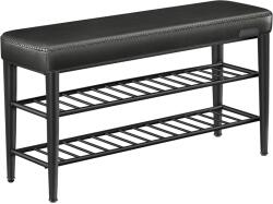 VASAGLE EKHO modern műbőr cipős pad, 100 cm, tintafekete (LSB113B01) - vasbutor