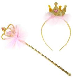 Rappa Bentiță prințesă cu coroană și baghetă (RP222458) Costum bal mascat copii