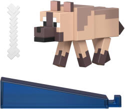 Mattel Minecraft, Redstone Charged, Chestnut Wolf, figurina + accesoriu Figurina