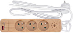 TOYA Prelungitor electric STHOR cu 3 prize, 1, 4 m, cu aspect de lemn (72343)