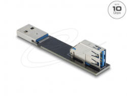 Delock USB 10 Gbps adapter USB A-típusú aljzat - apa csatlakozó, 90°-ban felfelé elforgatott (67421) (67421)