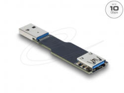 Delock USB 10 Gbps adapter USB A-típusú aljzat - apa csatlakozó, egyenes, lapos kialakítású (67419) (67419)