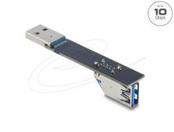 Delock USB 10 Gbps adapter USB A-típusú aljzat - apa csatlakozó, 90°-ban lefelé elforgatott (67422) (67422)