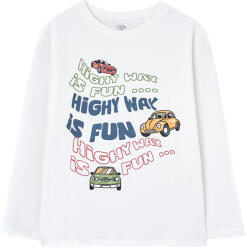 Losan tricou cu mâneci lungi cu model pentru băieți ecru (1496B8)