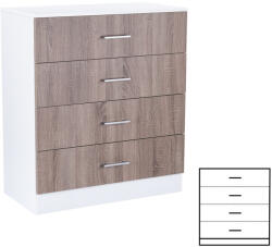 Leziter Miami komód 4 fiókos 80x92 cm yorki tölgy-fehér (LMK4FYTF) - everyo