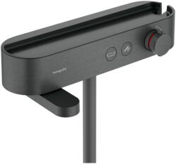 Hansgrohe ShowerTablet Select Kádtermosztát 400 falsíkon kívüli szereléshez, Szálcsiszolt Fekete Króm 24340340 (24340340)