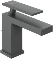 Hansgrohe Tecturis E Egykaros mosdócsaptelep 80 CoolStart EcoSmart+ automata lefolyógarnitúrával, Szálcsiszolt Fekete Króm 73002340 (73002340)