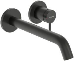 Hansgrohe Tecturis S Egykaros mosdócsaptelep falsík alatti szereléshez, falra szerelhető EcoSmart+, 22, 5 cm-es kifolyóval, Szálcsiszolt Fekete Króm 73351340 (73351340)