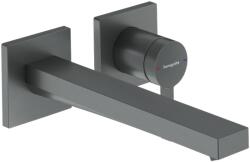 Hansgrohe Tecturis E Egykaros mosdócsaptelep falsík alatti szereléshez, falra szerelhető EcoSmart+, 22, 5 cm-es kifolyóval, Szálcsiszolt Fekete Króm 73051340 (73051340)