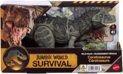 Mattel Figurina articulata, Jurassic World Survival, Wild Roar, Ceratosaurus, JKL77 Figurina