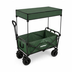 Leziter Összecsukható prémium kerti strandkocsi tetővel zöld (LSZKTE088-GREEN) - snaigeshop