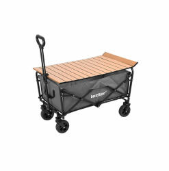 Leziter Összecsukható standard kerti strandkocsi asztallal szürke (LSZKK055-GRE) - snaigeshop