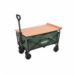 Leziter Összecsukható standard kerti strandkocsi asztallal zöld (LSZKK055-GREEN) - snaigeshop