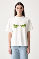 Never Fully Dressed t-shirt női pamut elasztánnal - bézs L