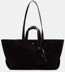 APC A. P. C. shopper női velúrbőr LE DRUMMER - fekete Univerzális méret