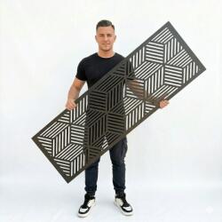  Fali dekorpanel, doboz minta, 50x150 cm, 3 mm HDF - FP11 fa fekete falburkolat