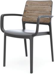 Keter Тъмносив/кафяв пластмасов градински стол Deco Porto - Keter (271152)
