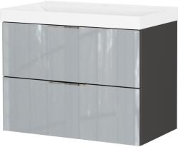 Germania Сив гланцов стенен шкаф с мивка 81x65 cm Vasio - Germania (9083-587)