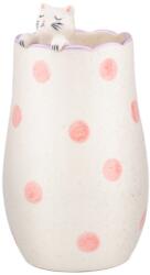 Sass & Belle Бяла ваза от доломит (височина 18 cm) Peeking Cat - Sass & Belle (XDC828)
