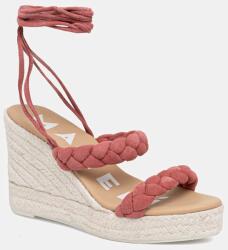 Manebi szandál éksarokkal velúr Two Braided Bands Wedge Espadrilles - narancssárga Női 39