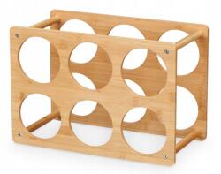 Kinvara Bambusz bortartó állvány 6 palack palacktartó polc ajándék polc (LAMPKI NA DRUCIKU 10 LED)