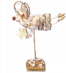 Goliat Angyal Álló Figura Szizálból És Gallyakból 34 CM Kész Karácsonyi Dekoráció (YHAL1029B-13)