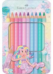 Faber-Castell Színes ceruza készlet 10db-os Faber-Castell háromszögletű SPARKLE Jumbo pasztell fém dobozban