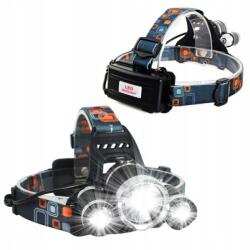 Nela-Styl Fejlámpa 3xLED 1000lumen T6 modell Erős (Latarka Czołowa Czołówka Wodoodporna)
