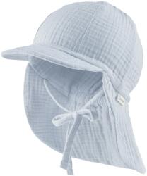 Sterntaler Детска шапка с козирка Sterntaler Kids' Peaked Cap with Neck Flap Muslin, Tie Cap - Hellblau - размер 53 cm (904-3662-0616)