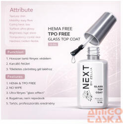  Next By Zellia Gél Lakk 10Ml - Glass Top Coat (E300)