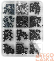  Körömdíszítő 3D Box - G20286 Fekete - Kristály És 3D Masni (G20286)