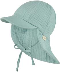 Sterntaler Детска шапка с козирка Sterntaler Kids' Peaked Cap with Neck Flap Muslin, Tie Cap - Helltürkis - размер 51 cm (904-3662-0715)