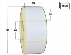  40x40 mm címkék, fehér, hőátvitel, 1500 db/tekercs, 40 tekercs, Zebra (epap-40-40-1500-40-akr)
