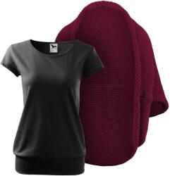 Bontis Set damă: Cardigan tricotat și tricou City - Prună / Negru | M (set-L497/MAL120_9/blck_M)