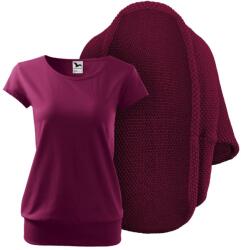 Bontis Set damă: Cardigan tricotat și tricou City - De prună / fuscia | L (set-L497/MAL120_9/fchs_L)