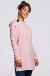BeWear Női Melegítő Pulóver Aszimmetrikus Pamut Kapucnival Rózsaszín 40/42 L/XL