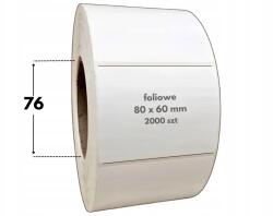  80x60 mm fehér Fóliázott 2000 db öntapadós címke matricák (efol-80-60-2000-76-akr-pp)