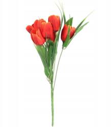 Goliat 6 Tulipán csokor fűvel 34cm Narancssárga Húsvéti Váza Dekoráció (5901907045710)