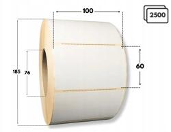  100x60 mm-es 2500-as papírcímke hőtranszfer öntapadós Perforáció (epap-100-60-2500-76-akr-per)