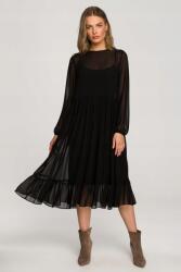 Stylove Elegáns Női Ruha Chiffon Fodros Fekete 36 S - allegro - 23 615 Ft