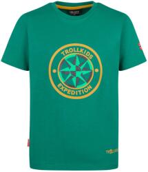 TROLLKIDS Детска тениска Trollkids Kid's Windrose T T-shirt - Jungle Green / Mustard - размер 110 (EU) (704-1810-1213)