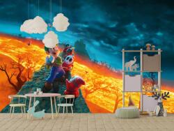 Planet Studio Mario Bros Luigi Játék Falikép 200x140 Vinil 3D Tapéta
