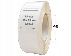  25x25 mm fehér Fóliás 1000 db öntapadós címke gyantakalkékhez (efol-25-25-1000-40-akr-pp)