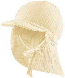 Sterntaler Детска шапка с козирка Sterntaler Kids' Peaked Cap with Neck Flap Muslin, Tie Cap - Vanille - размер 47 cm (904-3662-0913)