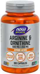 NOW Arginin & Ornitin (Arginine & Ornithine) 500/250 mg - Aminosav keverék (100 Kapszula)