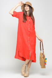 SHOPIKA Rochie lunga, corai, tip camasa, din in Talie unica
