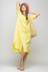 SHOPIKA Rochie galbena, tip camasa, din in Talie unica