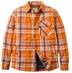 Passenger Мъжка риза с копчета Passenger Taranaki Quilted Overshirt Casual jacket - Retro Orange Check - размер XL (033-2886-0214)