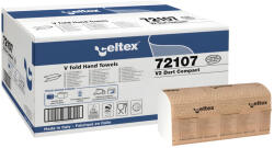 Celtex V Dart Compact hajtogatott kéztörlő cellulóz, 2 réteg, 21, 5x21cm, 12x250lap (3000 lap)